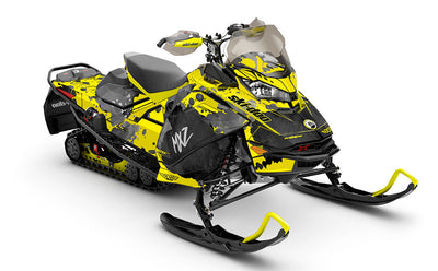 Powder Color Yellow Black Ski-Doo REV Gen4 MXZ Less Coverage Sled Wrap