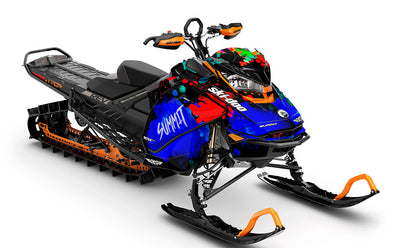 Powder Color Black Blue Ski-Doo REV Gen4 Summit Full Coverage Sled Wrap