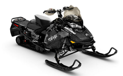 Powder Color Black Grey Ski-Doo REV Gen4 Renegade Full Coverage Sled Wrap