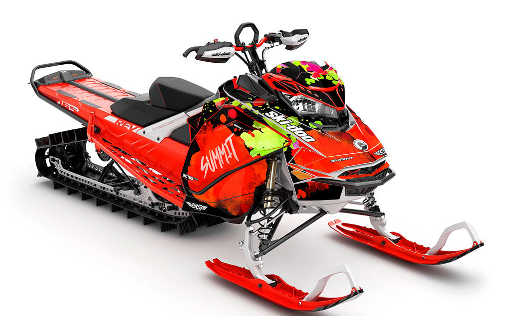 Powder Color Black Red Ski-Doo REV Gen4 Summit Full Coverage Sled Wrap