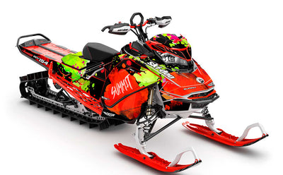 Powder Color Black Red Ski-Doo REV Gen4 Summit Less Coverage Sled Wrap