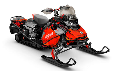 Powder Color Black Red Ski-Doo REV Gen4 Renegade Less Coverage Sled Wrap