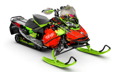 Powder Color Red Green Ski-Doo REV Gen4 Renegade Full Coverage Sled Wrap