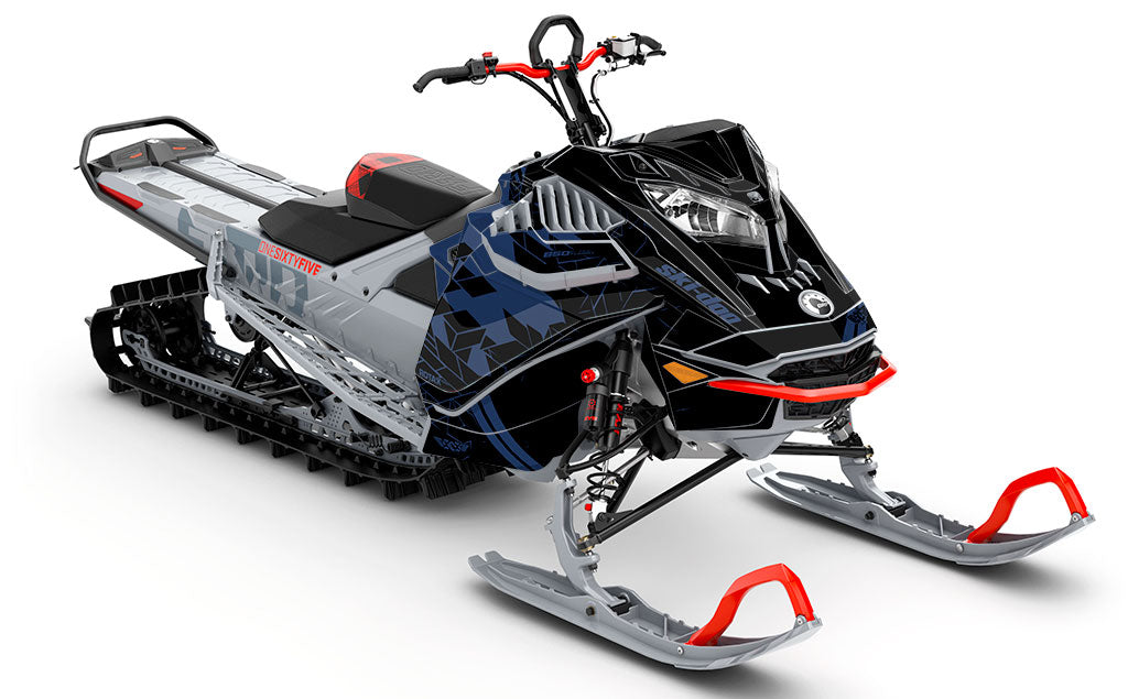 Prism Grey Black Ski-Doo REV Gen4 LWH - Freeride Premium Coverage Sled Wrap