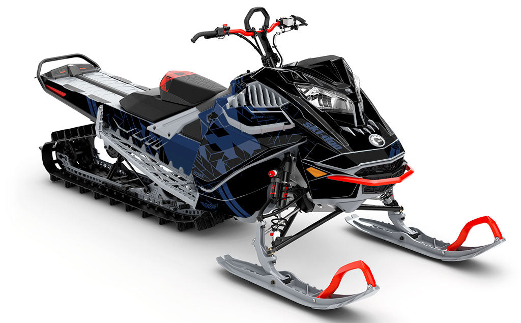 Prism Grey Black Ski-Doo REV Gen4 LWH - Freeride Full Coverage Sled Wrap