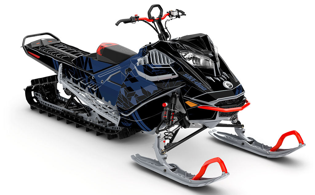 Prism Grey Black Ski-Doo REV Gen4 LWH - Freeride Less Coverage Sled Wrap