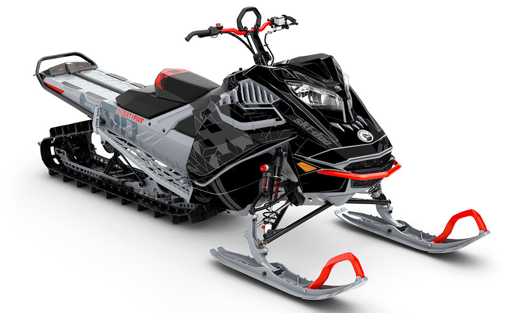Prism Grey Grey Ski-Doo REV Gen4 LWH - Freeride Premium Coverage Sled Wrap