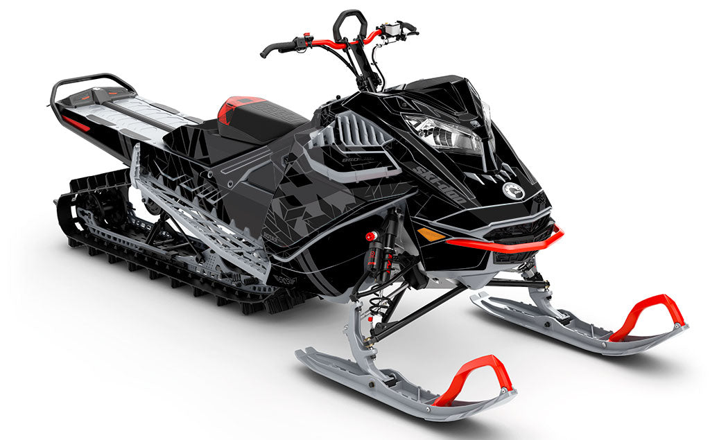 Prism Grey Grey Ski-Doo REV Gen4 LWH - Freeride Partial Coverage Sled Wrap
