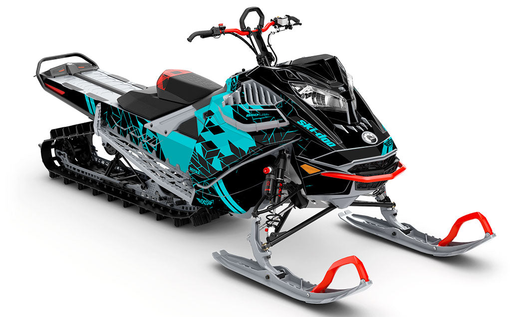 Prism Grey Red Ski-Doo REV Gen4 LWH - Freeride Full Coverage Sled Wrap