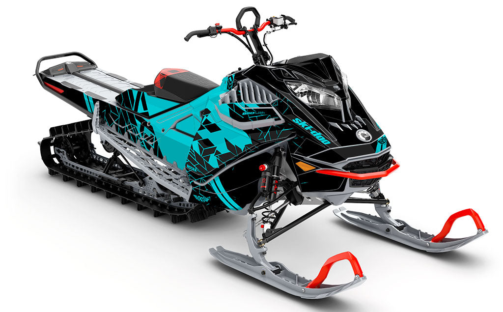 Prism Grey Red Ski-Doo REV Gen4 LWH - Freeride Partial Coverage Sled Wrap