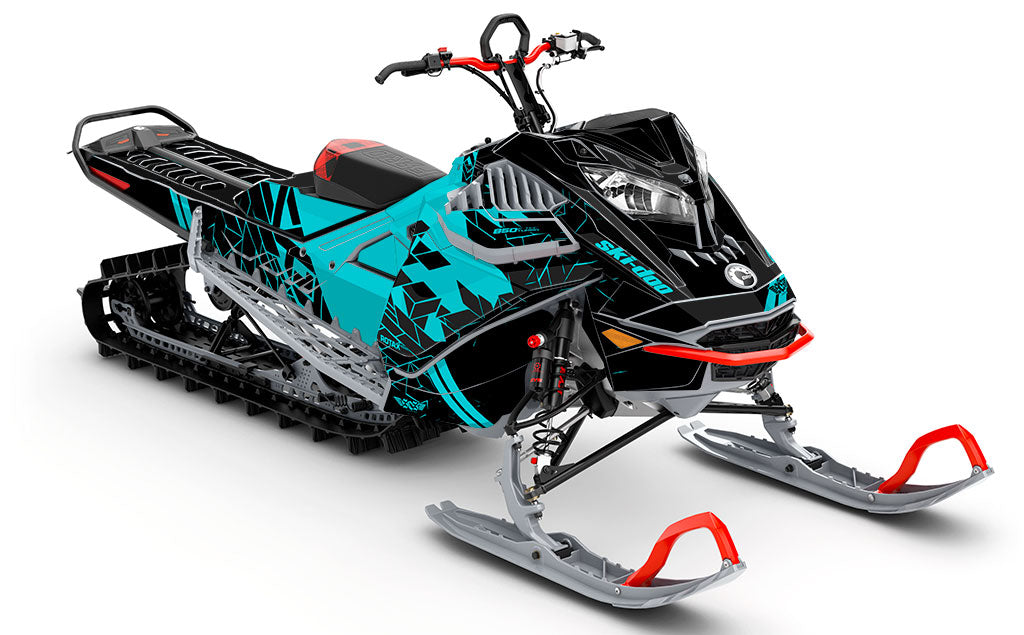 Prism Grey Red Ski-Doo REV Gen4 LWH - Freeride Less Coverage Sled Wrap
