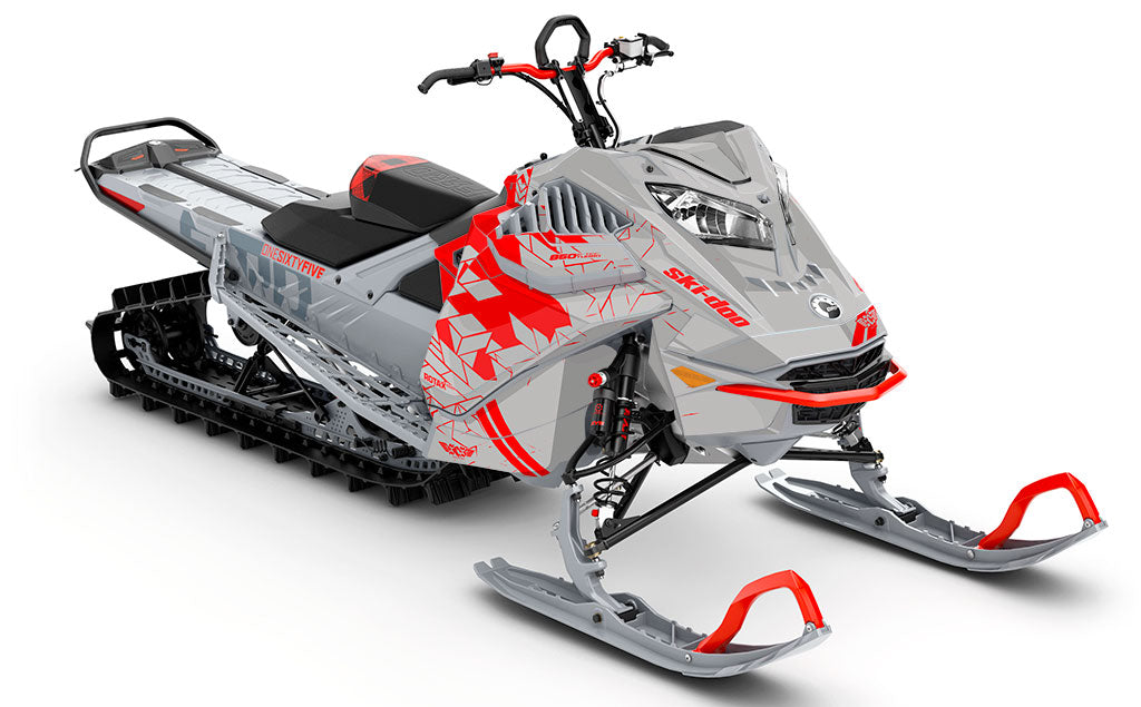 Prism Black Turquoise Ski-Doo REV Gen4 LWH - Freeride Premium Coverage Sled Wrap