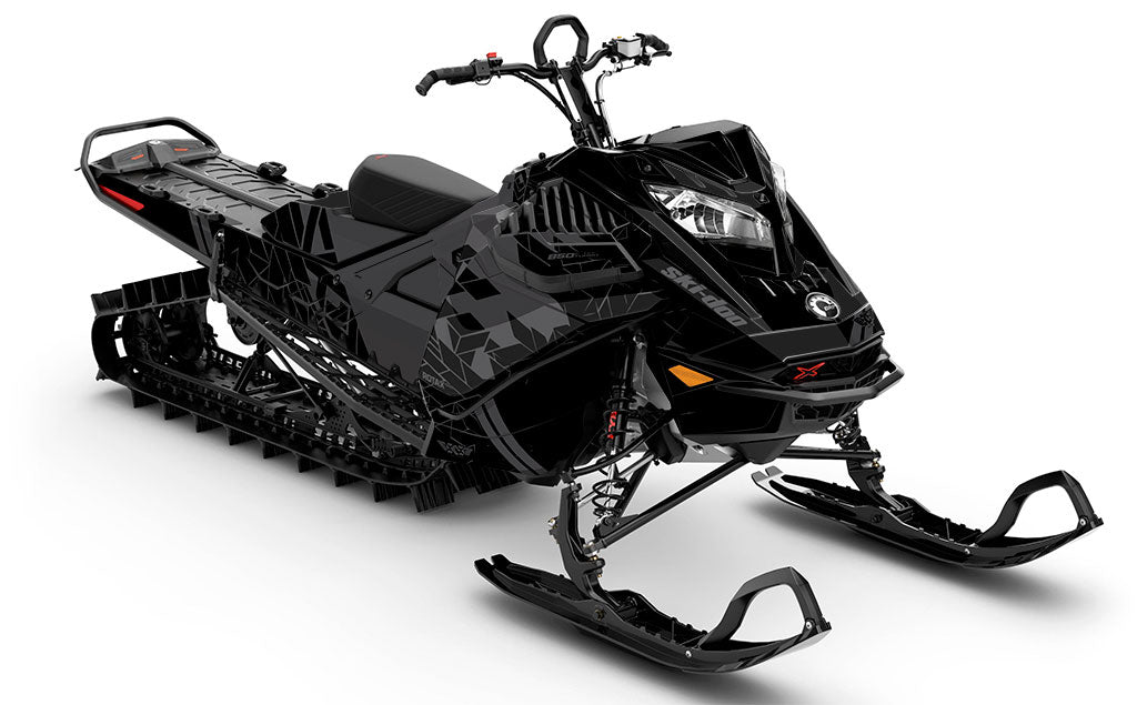 Prism Black Grey Ski-Doo REV Gen4 LWH - Summit Full Coverage Sled Wrap