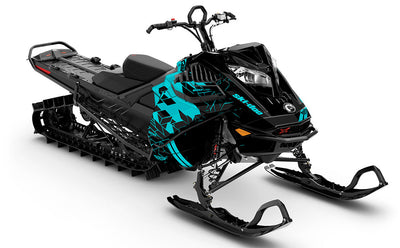 Prism Black Turquoise Ski-Doo REV Gen4 LWH - Summit Less Coverage Sled Wrap