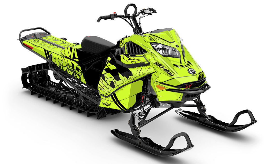 Prism DayGlow Black Ski-Doo REV Gen4 LWH - Summit Premium Coverage Sled Wrap