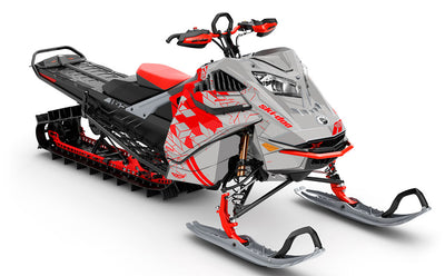 Prism Grey Red Ski-Doo REV Gen4 LWH - Summit Less Coverage Sled Wrap