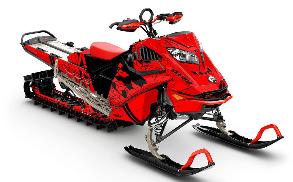 Prism Red Black Ski-Doo REV Gen4 LWH - Summit Full Coverage Sled Wrap