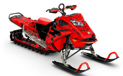 Prism Red Black Ski-Doo REV Gen4 LWH - Summit Premium Coverage Sled Wrap