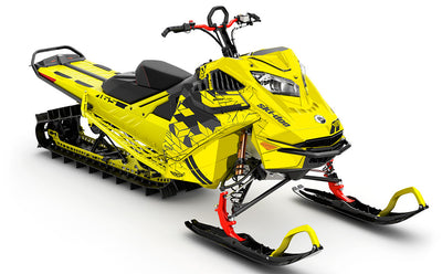 Prism Yellow Grey Ski-Doo REV Gen4 LWH - Summit Less Coverage Sled Wrap