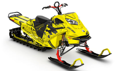 Prism Yellow Grey Ski-Doo REV Gen4 LWH - Summit Full Coverage Sled Wrap