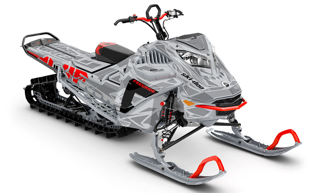 Relic CatGrey Black Ski-Doo REV Gen4 LWH - Freeride Less Coverage Sled Wrap