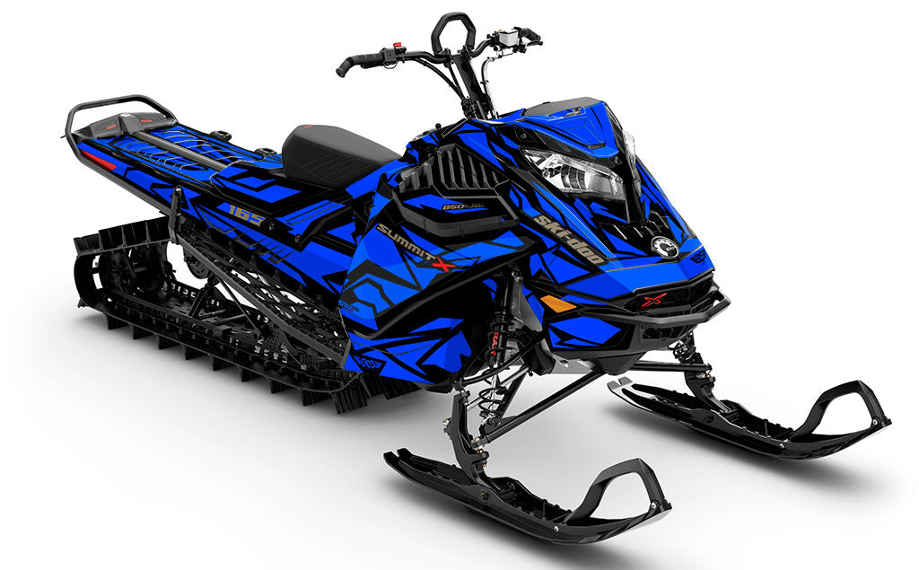 Relic Black Blue Ski-Doo REV Gen4 LWH - Summit Premium Coverage Sled Wrap