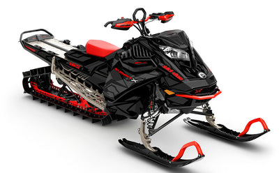 Relic Black Red Ski-Doo REV Gen4 LWH - Summit Full Coverage Sled Wrap