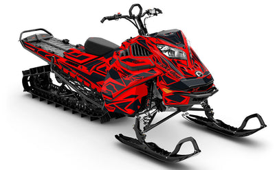 Relic Red BlueBlack Ski-Doo REV Gen4 LWH - Summit Full Coverage Sled Wrap