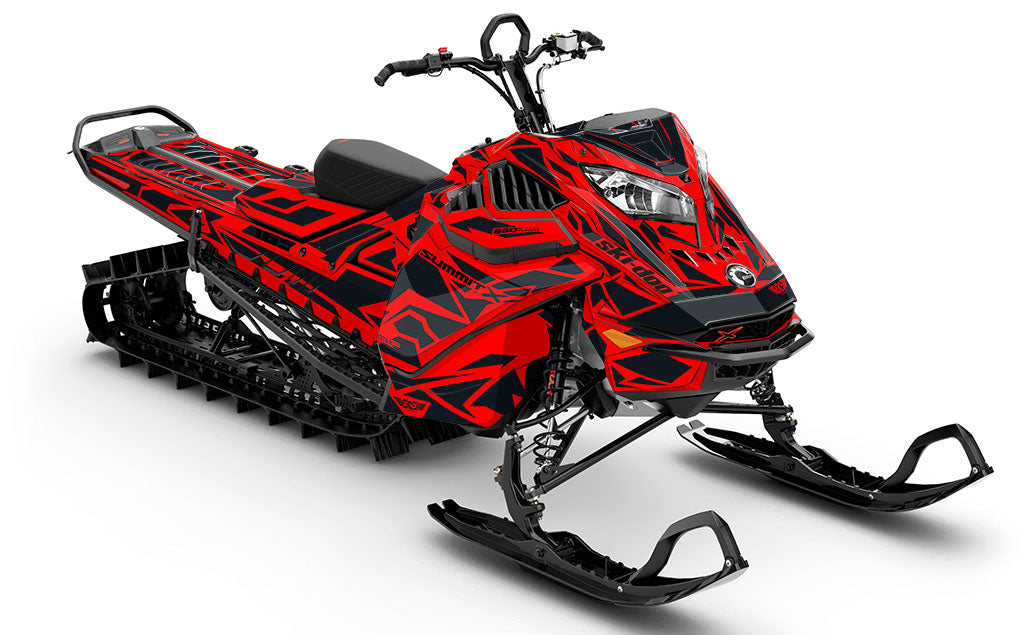 Relic Red BlueBlack Ski-Doo REV Gen4 LWH - Summit Premium Coverage Sled Wrap