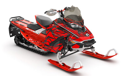 Relic DrkGrey Red Ski-Doo REV Gen4 Backcountry Premium Coverage Sled Wrap