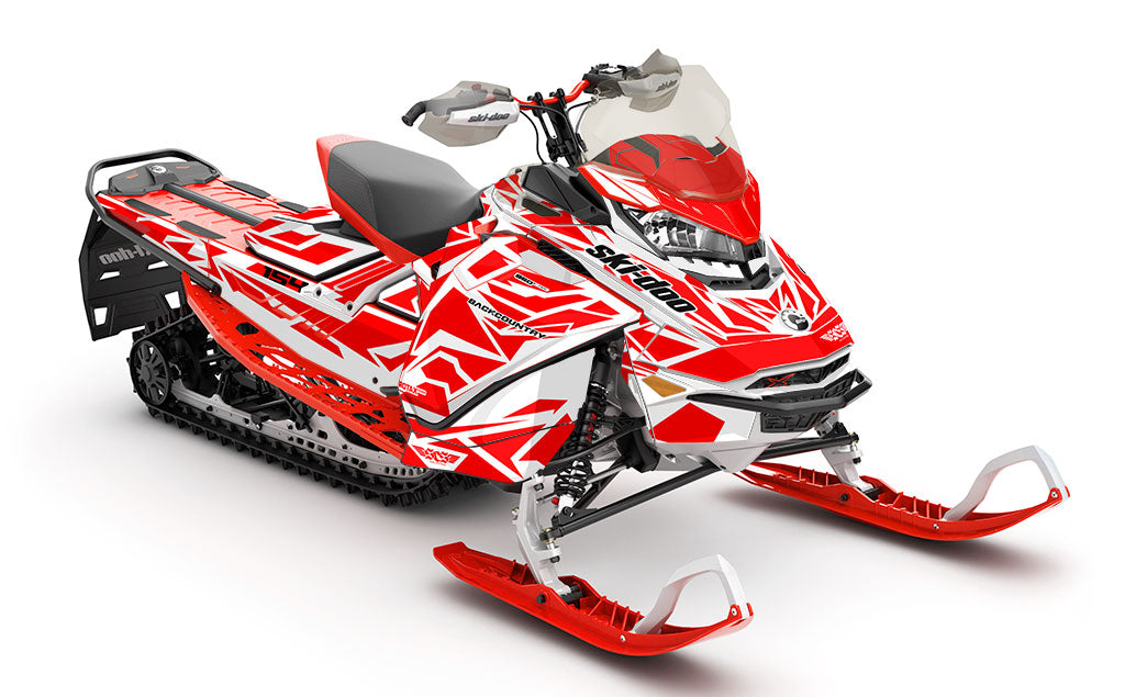 Relic White Red Ski-Doo REV Gen4 Backcountry Less Coverage Sled Wrap