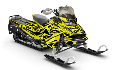 Relic Yellow Black Ski-Doo REV Gen4 Backcountry Less Coverage Sled Wrap