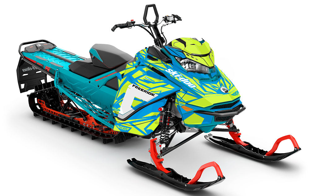 Relic Blue Green Ski-Doo REV Gen4 Freeride Full Coverage Sled Wrap