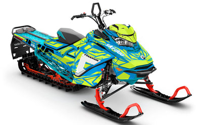 Relic Blue Green Ski-Doo REV Gen4 Freeride Less Coverage Sled Wrap