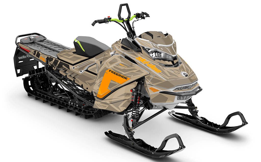 Relic Tan Orange Ski-Doo REV Gen4 Freeride Less Coverage Sled Wrap