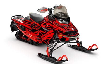 Relic Red Black Ski-Doo REV Gen4 MXZ Partial Coverage Sled Wrap