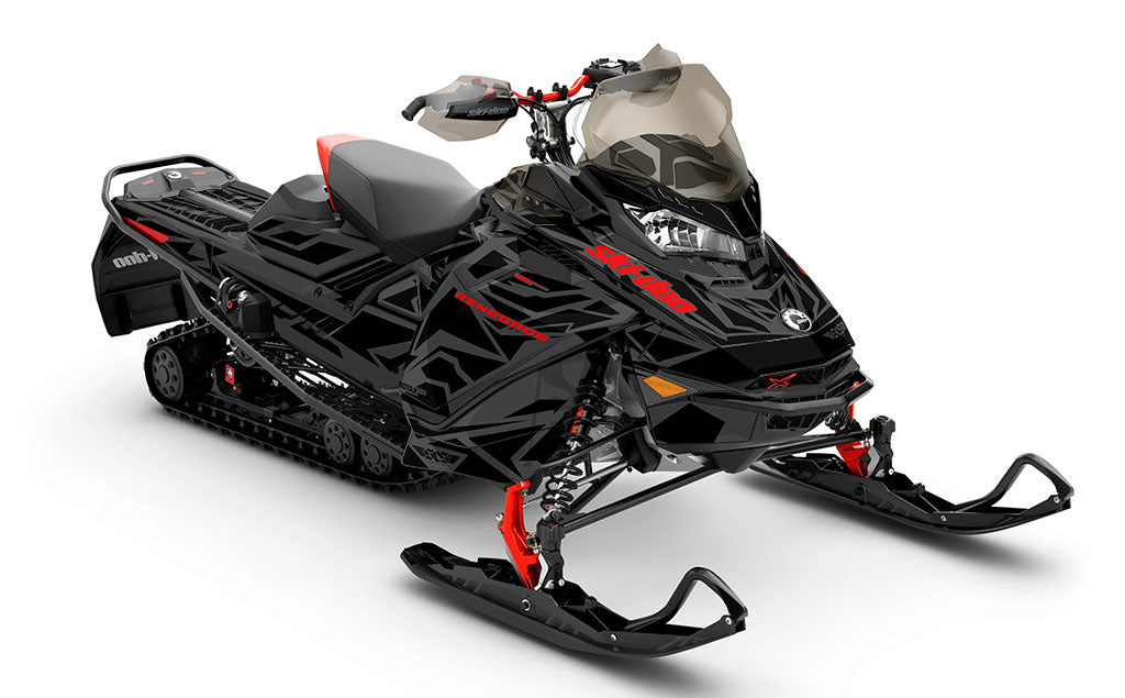 Relic White Black Ski-Doo REV Gen4 Renegade Premium Coverage Sled Wrap