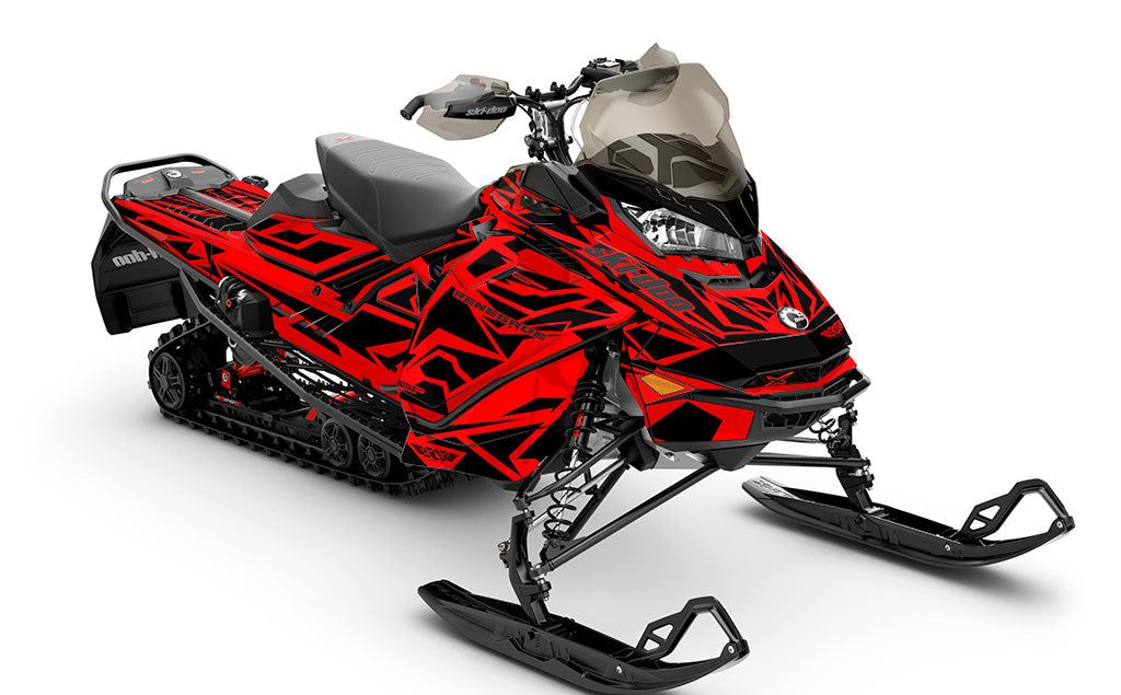 Relic Red Black Ski-Doo REV Gen4 Renegade Less Coverage Sled Wrap