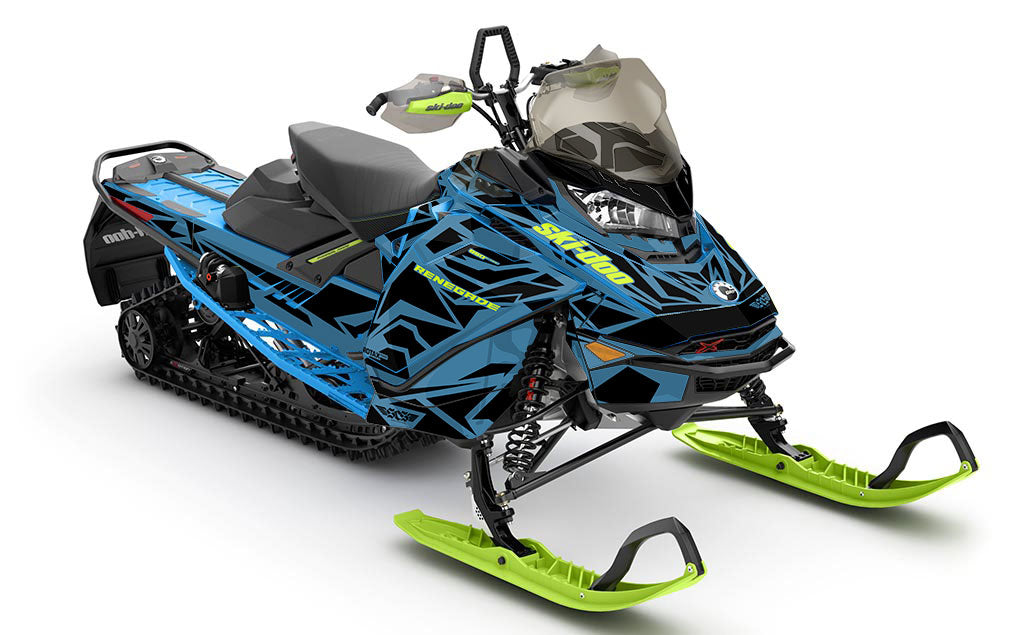 Relic scandiblue black Ski-Doo REV Gen4 Renegade Partial Coverage Sled Wrap