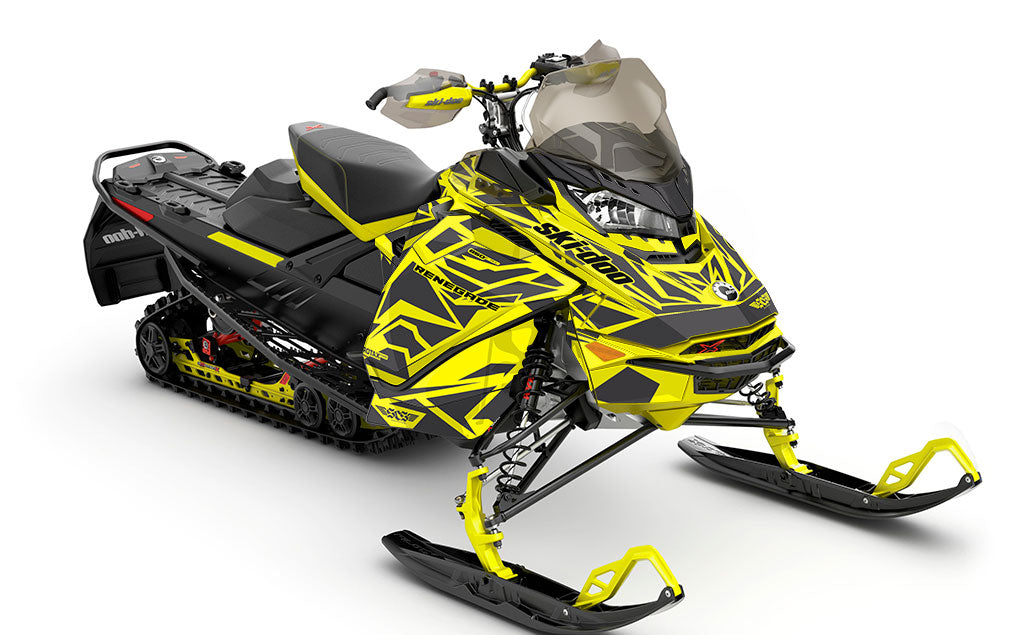 Relic Yellow DrkGrey Ski-Doo REV Gen4 Renegade Partial Coverage Sled Wrap