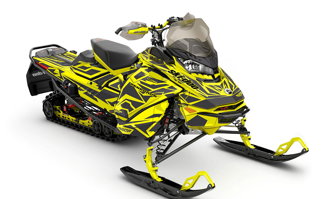 Relic Yellow DrkGrey Ski-Doo REV Gen4 Renegade Full Coverage Sled Wrap