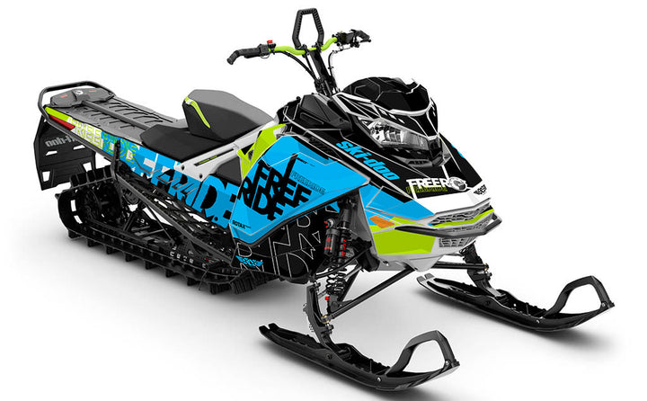 Replay Blue Green Ski-Doo REV Gen4 Freeride Premium Sled Wrap