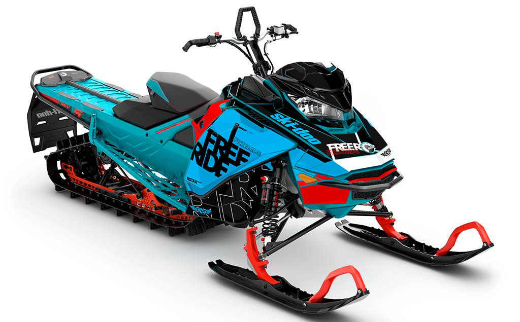 Replay Blue Red Ski-Doo REV Gen4 Freeride Partial Coverage Sled Wrap