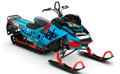 Replay Blue Red Ski-Doo REV Gen4 Freeride Less Coverage Sled Wrap