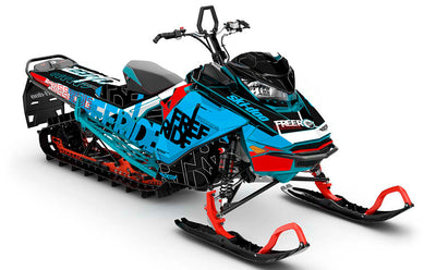 Replay Green Blue Ski-Doo REV Gen4 Freeride Full Coverage Sled Wrap