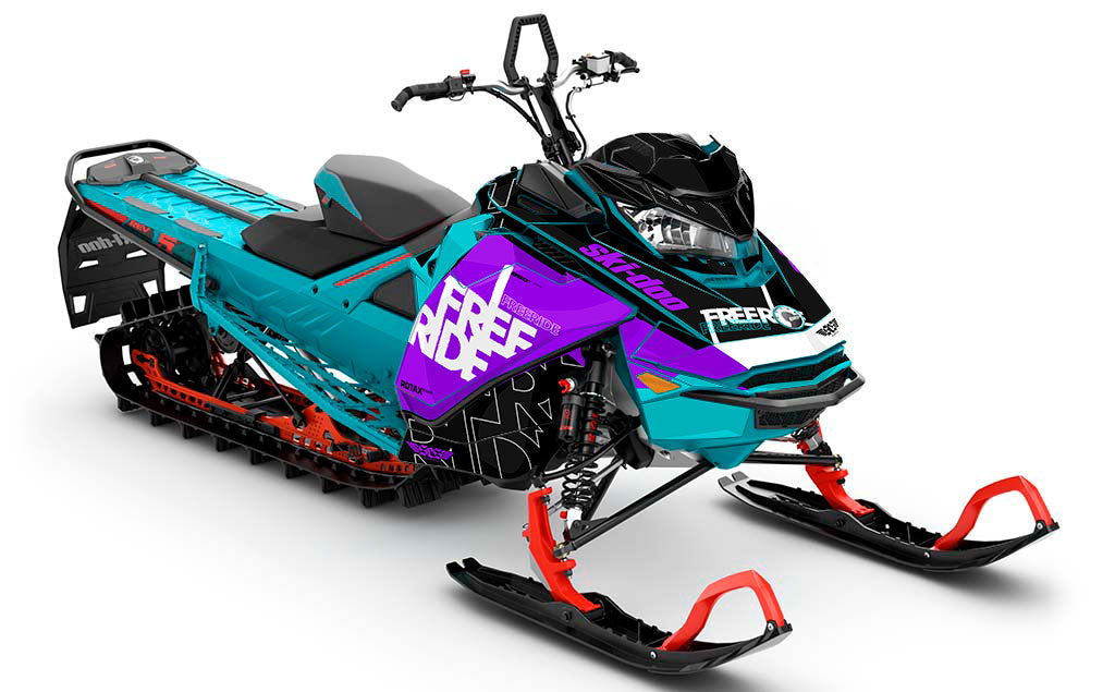 Replay Purple Teal Ski-Doo REV Gen4 Freeride Partial Coverage Sled Wrap