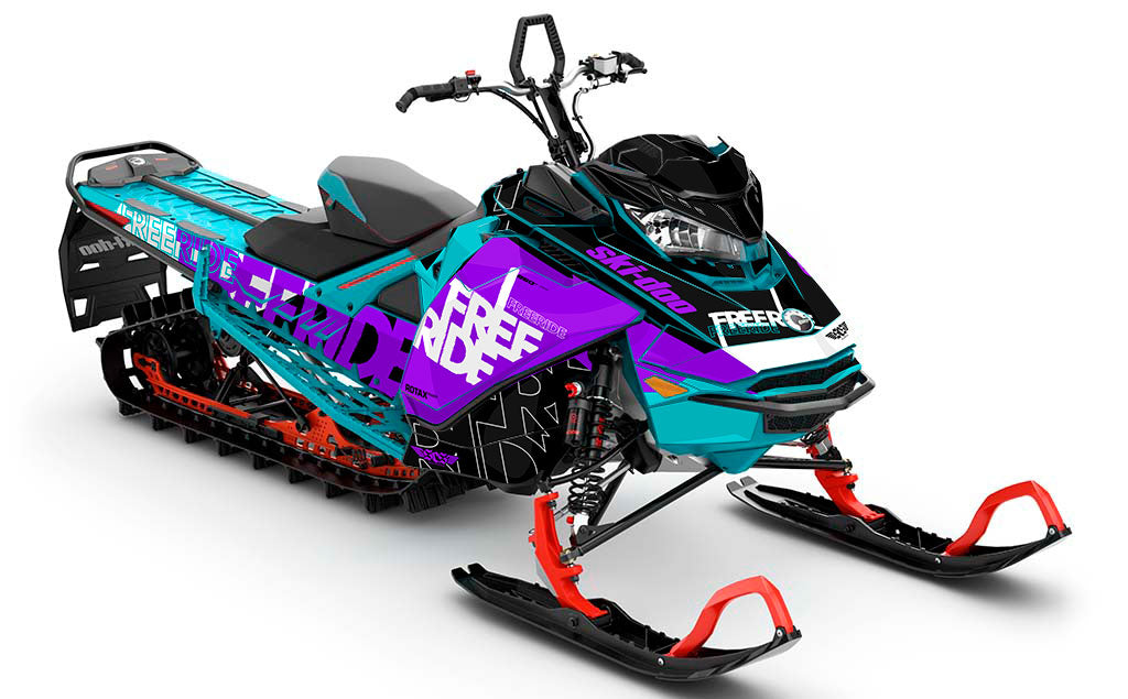 Replay Purple Teal Ski-Doo REV Gen4 Freeride Less Coverage Sled Wrap