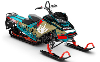 Replay Red Gold Ski-Doo REV Gen4 Freeride Less Coverage Sled Wrap