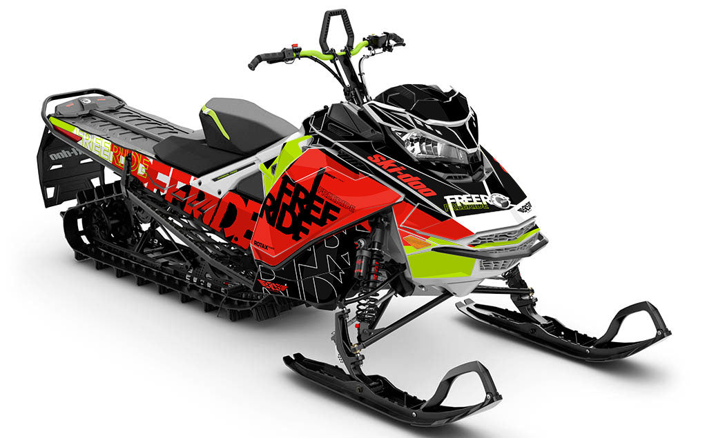 Replay Red Green Ski-Doo REV Gen4 Freeride Less Coverage Sled Wrap