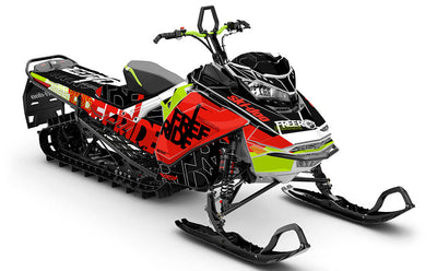 Replay Yellow Teal Ski-Doo REV Gen4 Freeride Full Coverage Sled Wrap